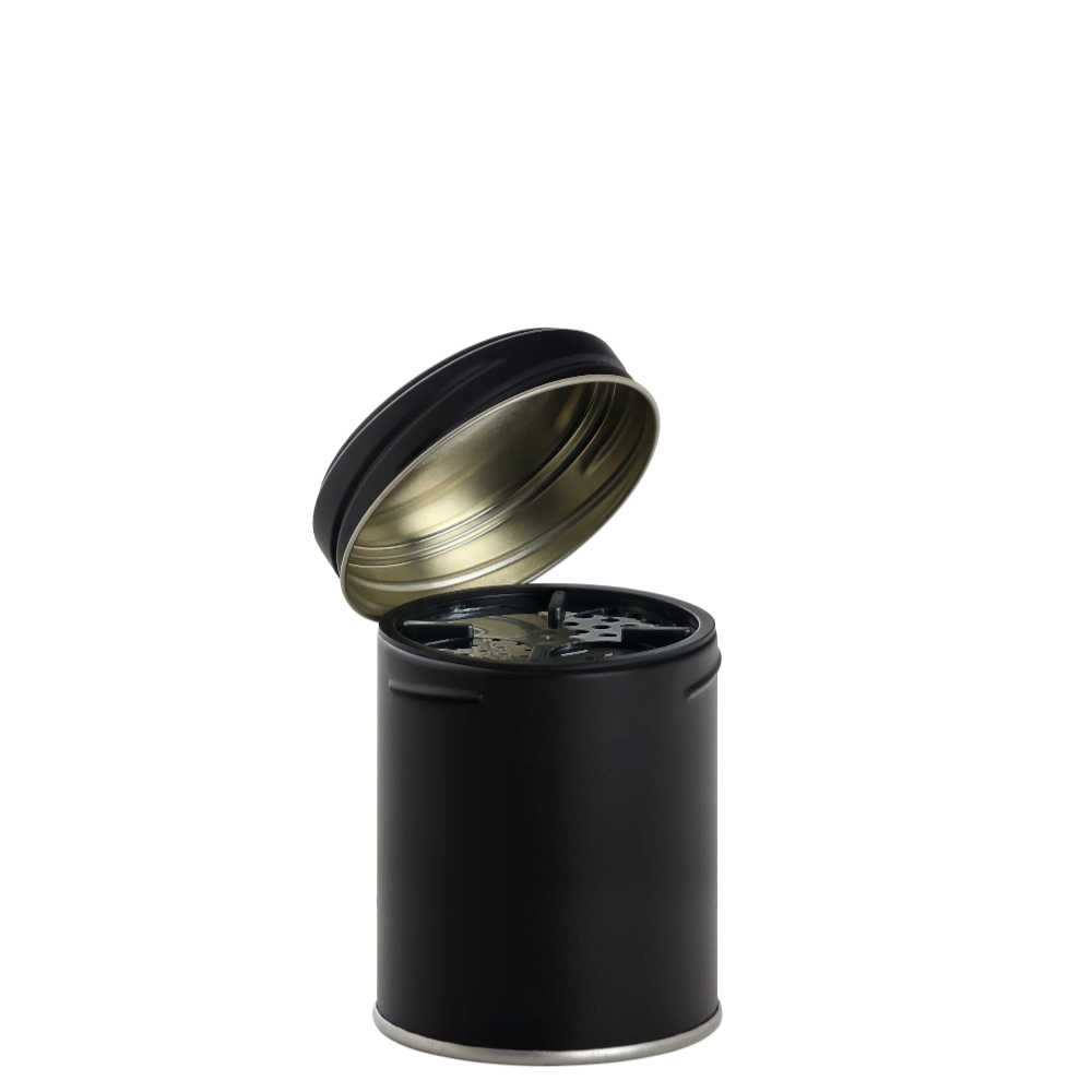 Schraubdeckeldosen 63/70 schwarz matt 175 ml BPA-NI mit Streueinsatz